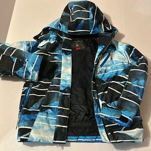Spyder girls size 10 snowboarding Lola ski jacket blue mountains